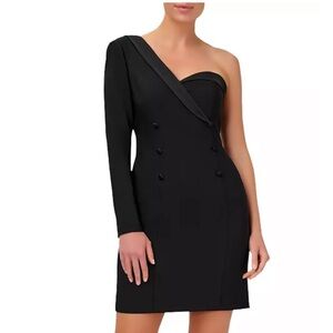 Elegant One-Shoulder Black Dress